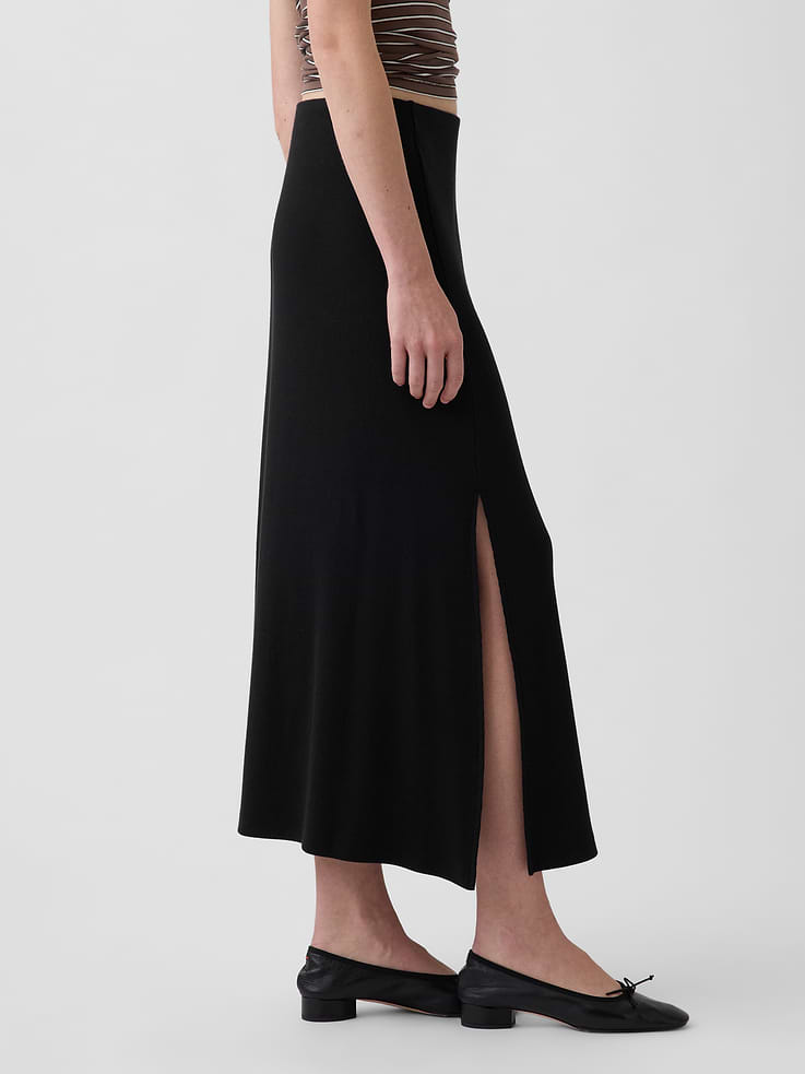 Image 3 of 5, Modern Rib Easy Maxi Skirt