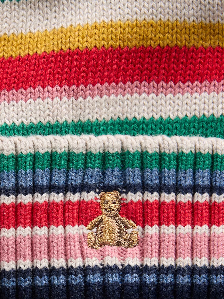 Image 2 of 2, Baby & Toddler Happy Stripe Beanie & Mittens Set