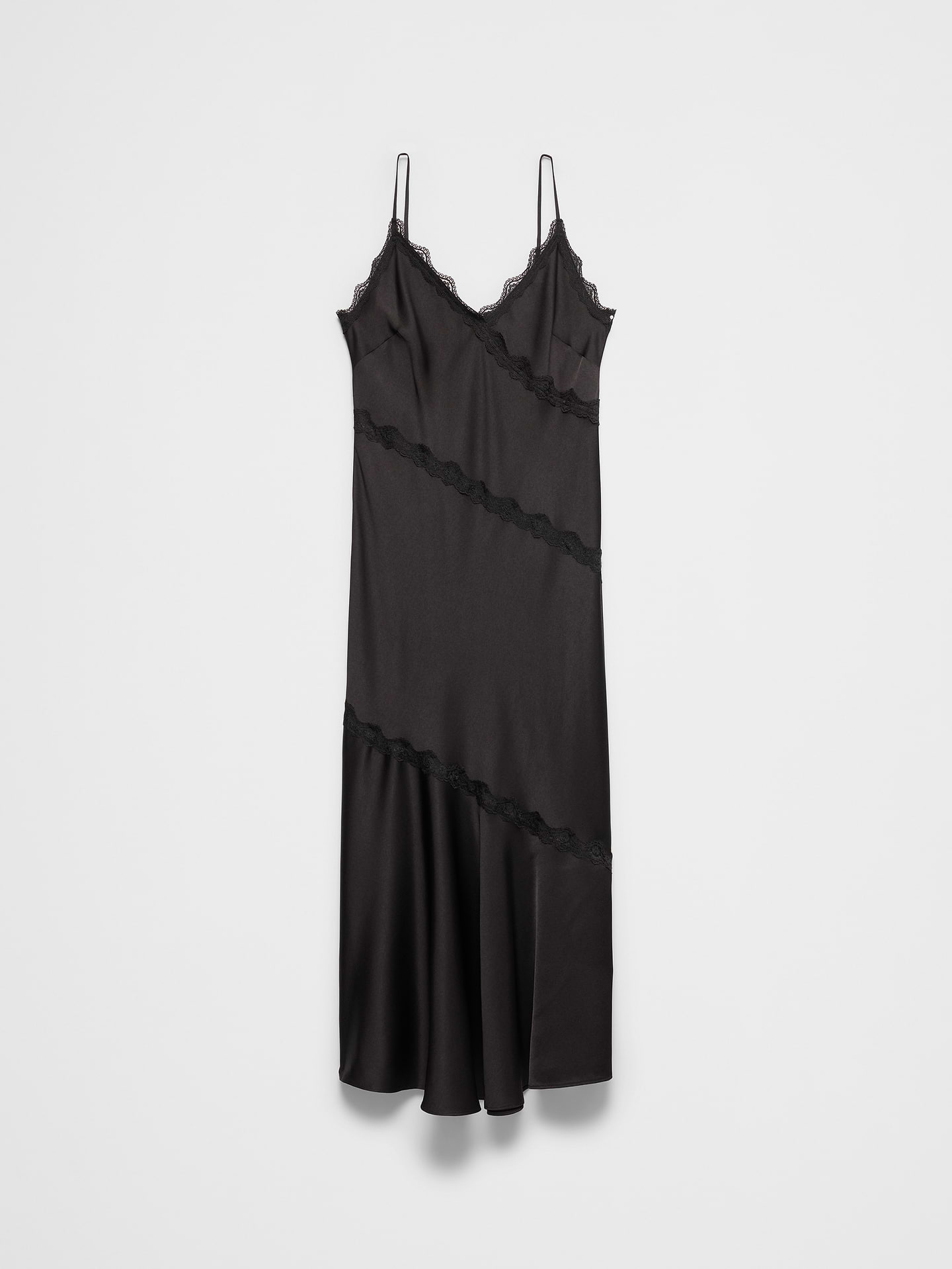 Image 4 of 8, Lace-Trim Long Midi Slip Dress