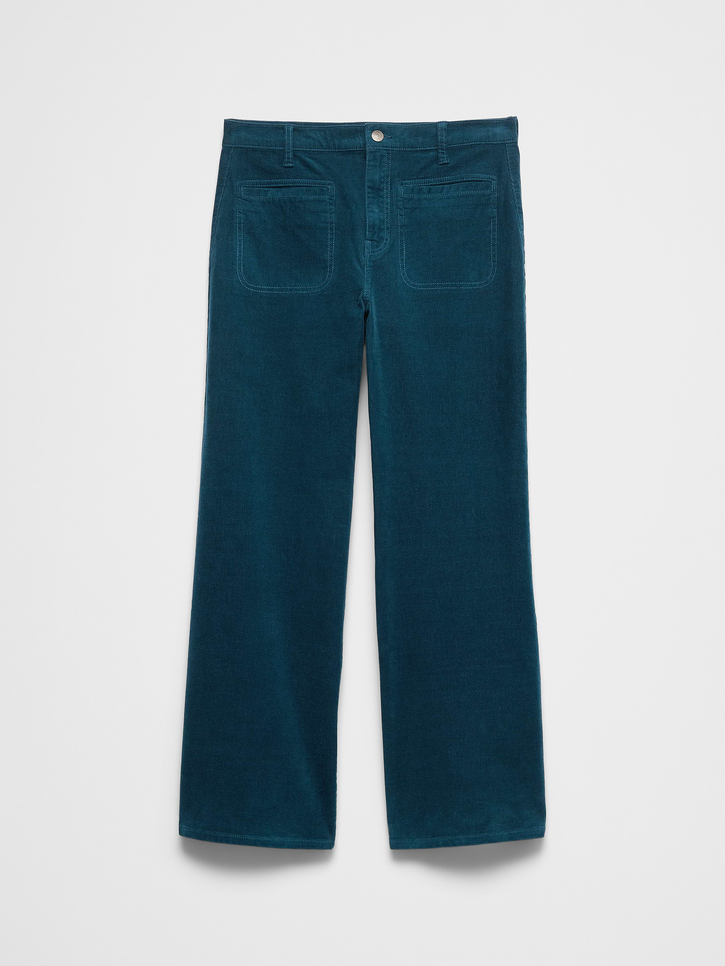 Image 4 of 7, Wide-Leg High-Rise Corduroy Patch Pocket Pant