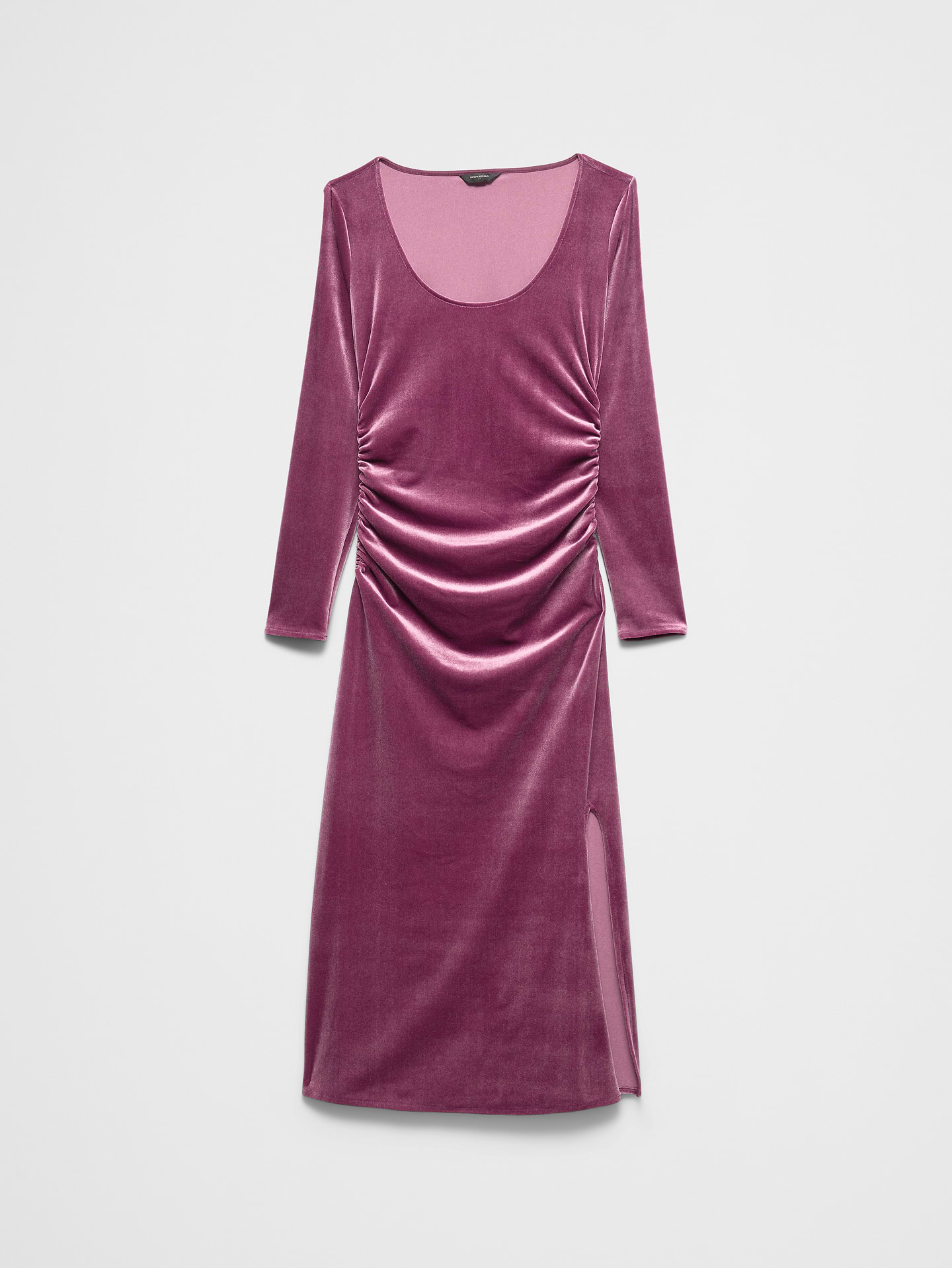 Image 4 of 4, Velvet Shirred Midi Dress