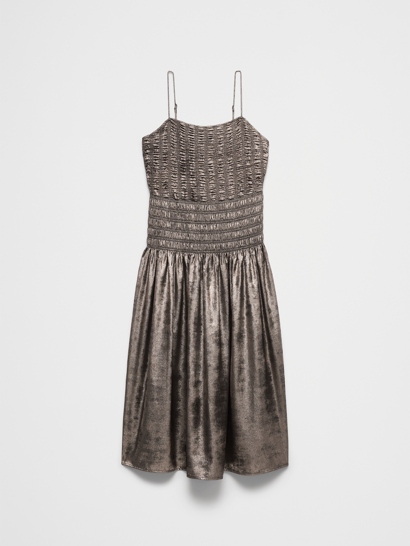 Image 4 of 4, Lamé Smocked Maxi Dress
