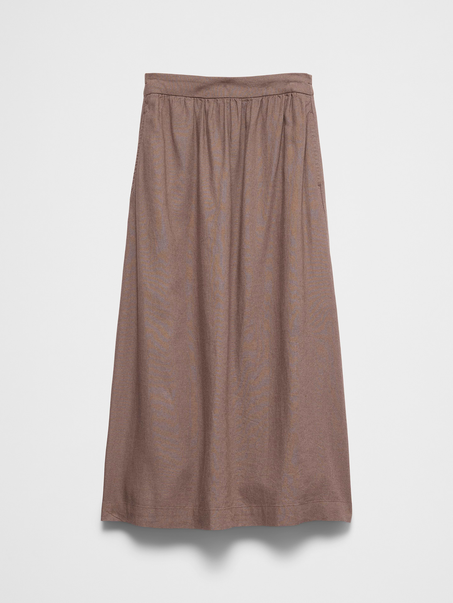 Image 4 of 4, Linen-Blend Midi Skirt