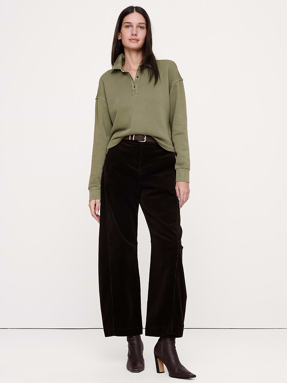 French Terry Polo Sweatshirt