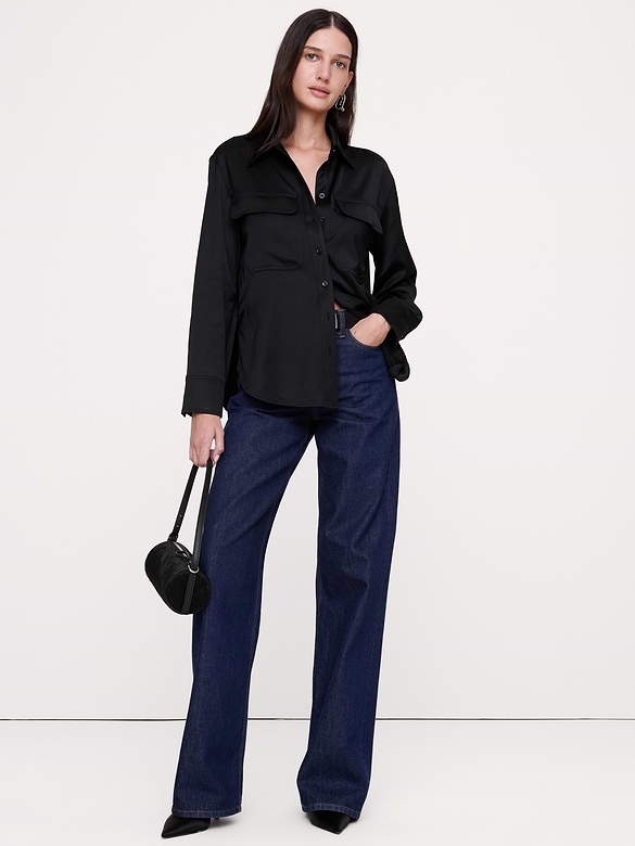 Stretch-Satin Shirt
