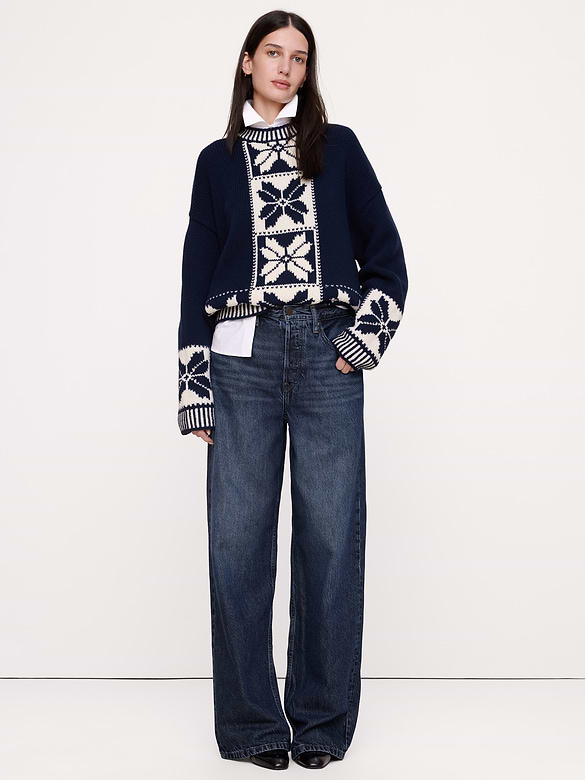 Heritage Merino-Blend Snowflake Sweater