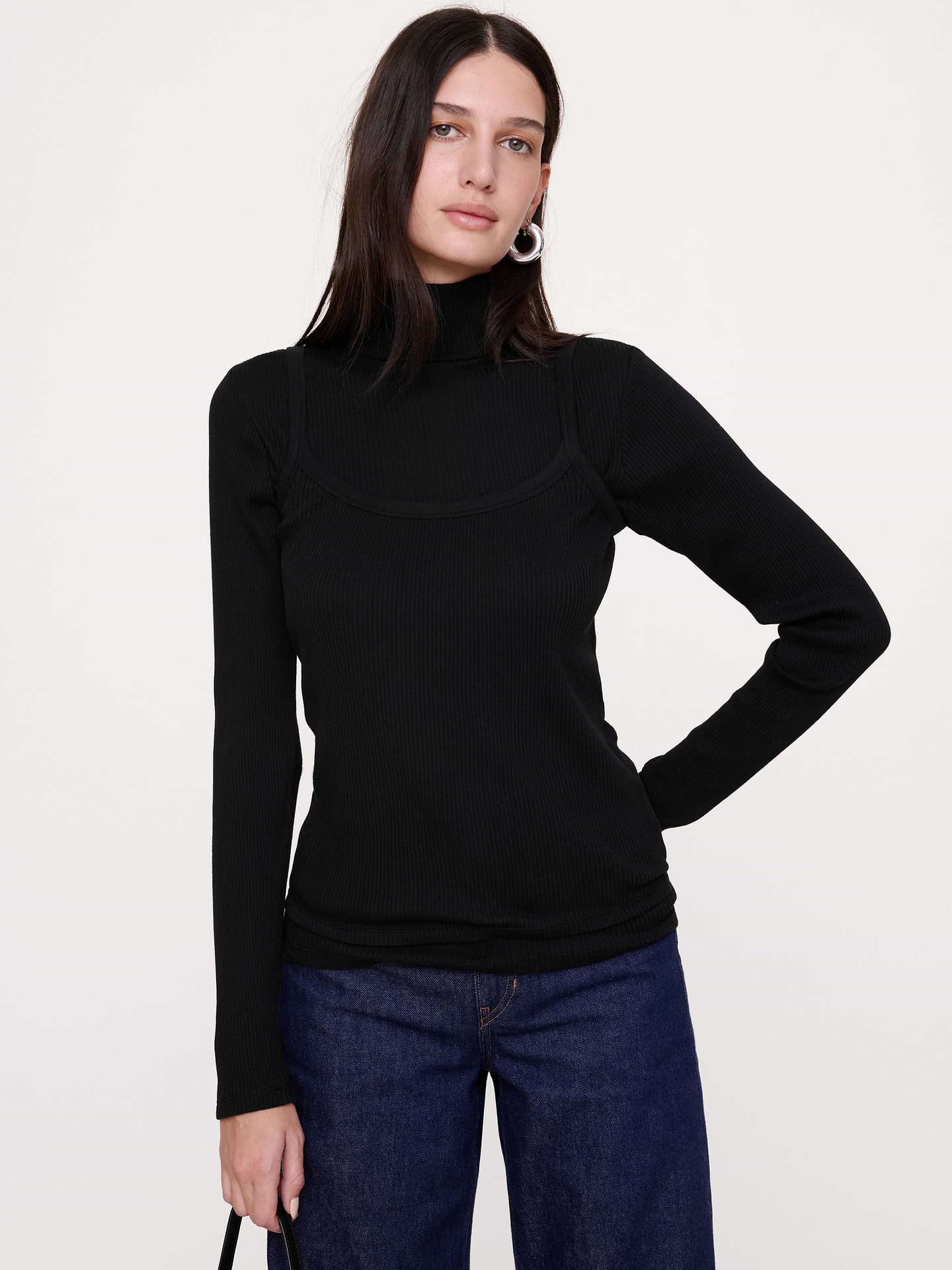 Image 1 of 4, So cute. We cut this ribbed cami from our stretchy mix of cotton and modal for an even-softer handfeel., Stretches to fit., Scoop neck., Straight hem., Product #1187622
