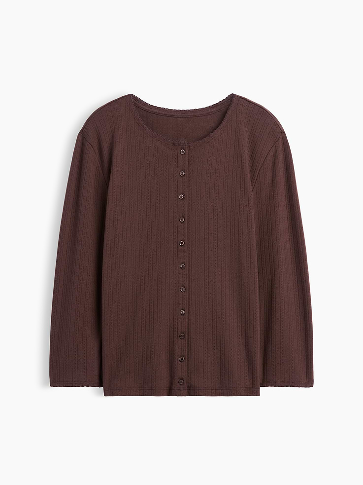 Image 5 of 5, Pointelle Cardigan