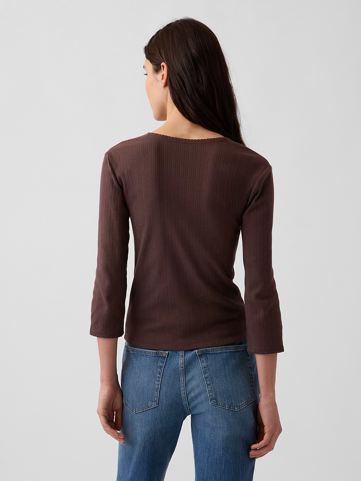 Image 3 of 5, Pointelle Cardigan