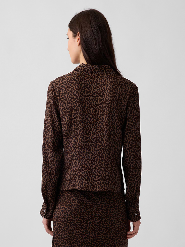 Image 3 of 6, Satin Fitted Shirt