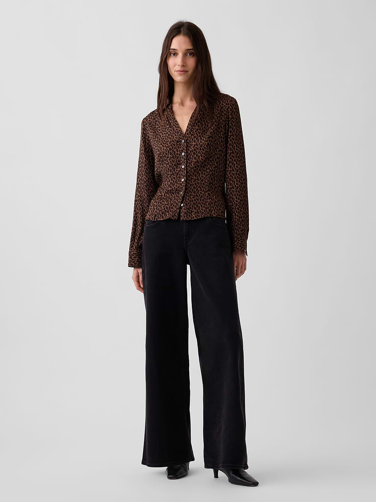 Image 5 of 6, Satin Fitted Shirt
