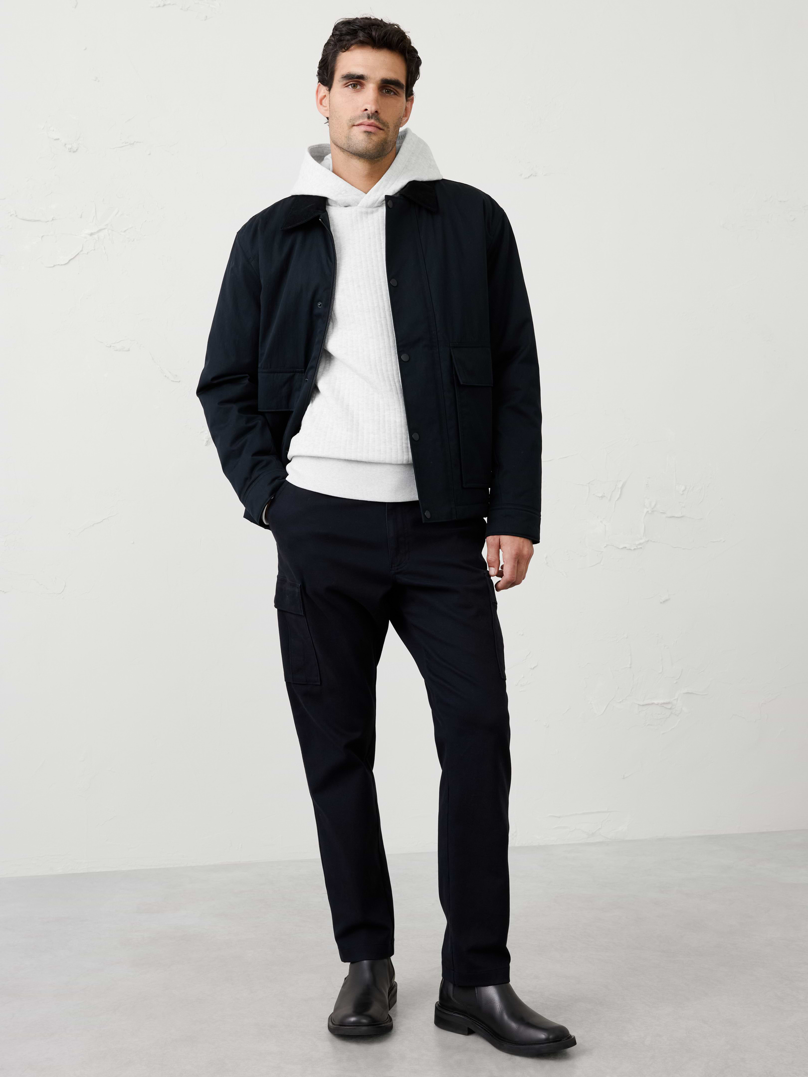 Image 3 of 3, Quilted Ribbed Hoodie