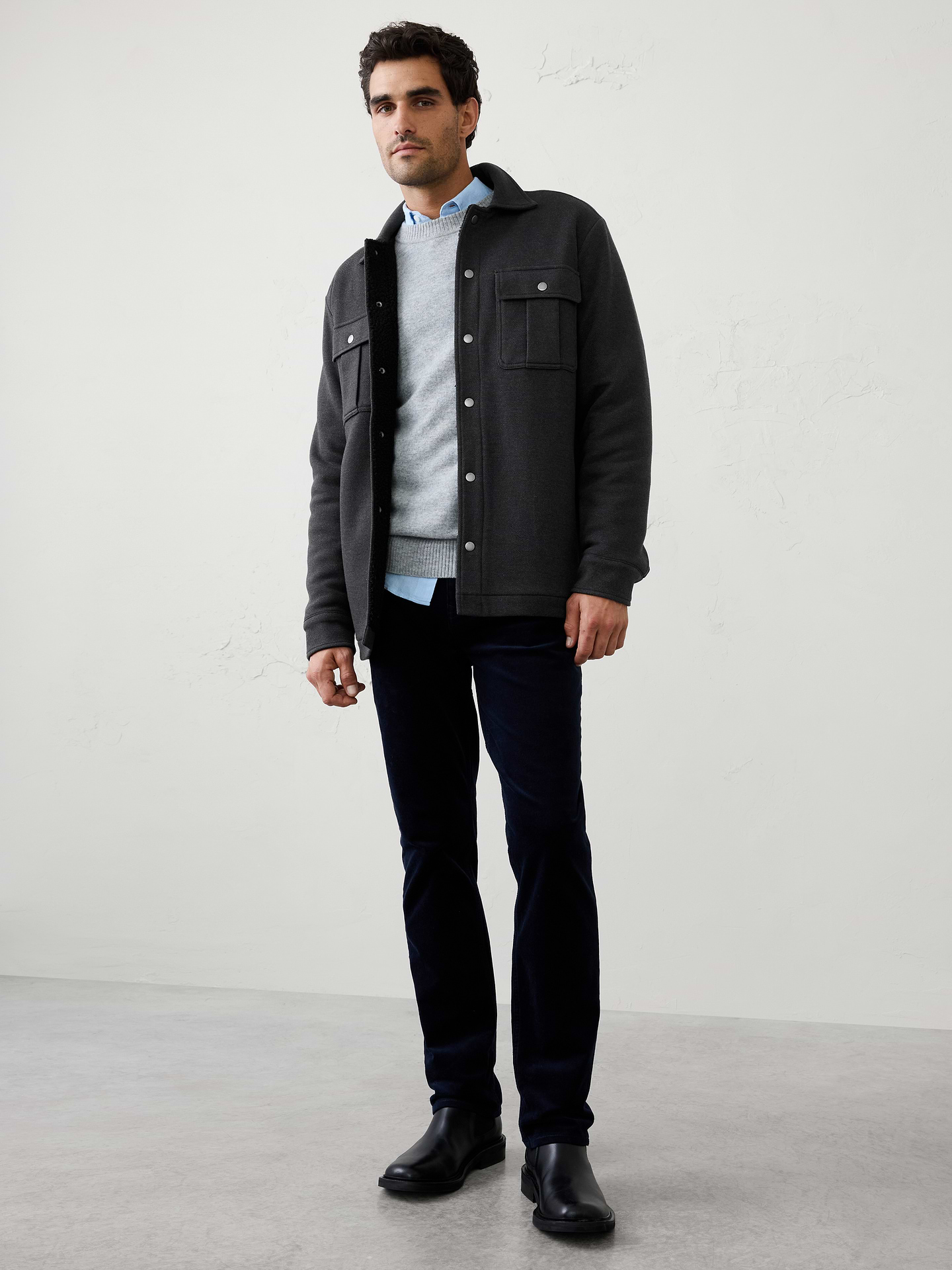 Image 3 of 3, Sherpa-Lined Shirt Jacket