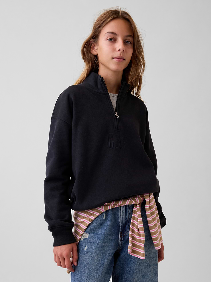 Image 2 of 6, Kids VintageSoft Relaxed Quarter-Zip Pullover