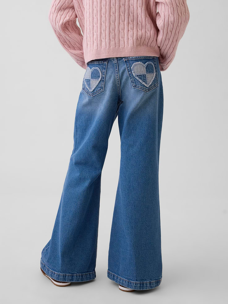 Image 4 of 6, Kids Low Rise Relaxed Flare Jeans