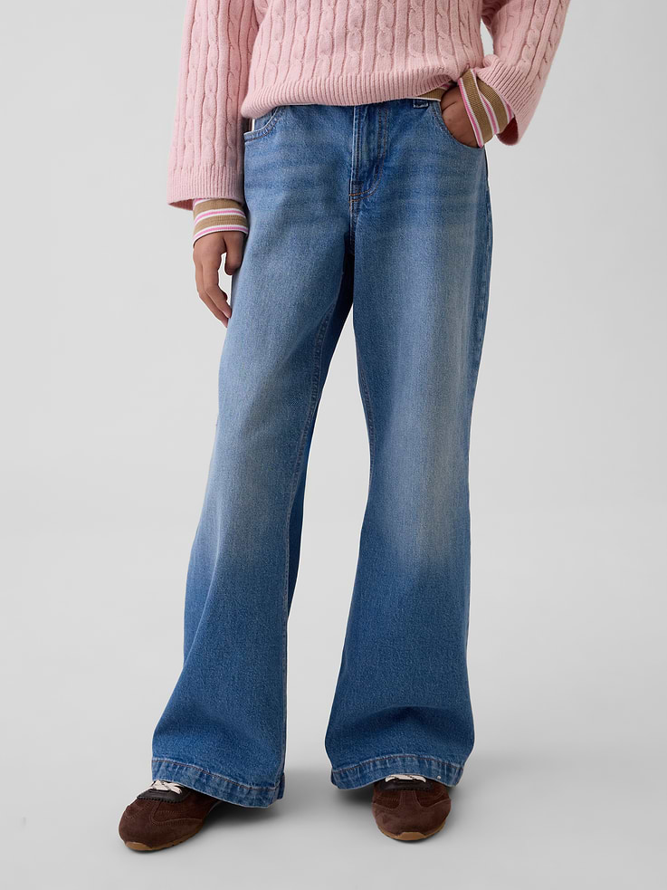 Image 3 of 6, Kids Low Rise Relaxed Flare Jeans