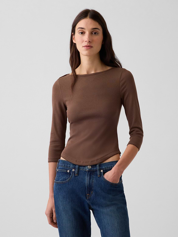 Modern Curved-Hem T-Shirt