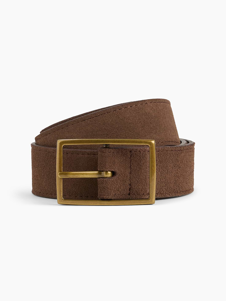 Image 1 of 3, Authentic 100% suede leather belt., Metal buckle closure., Product #1185398