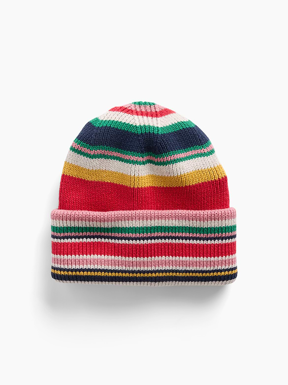 Kids 100% Cotton Happy Stripe Beanie