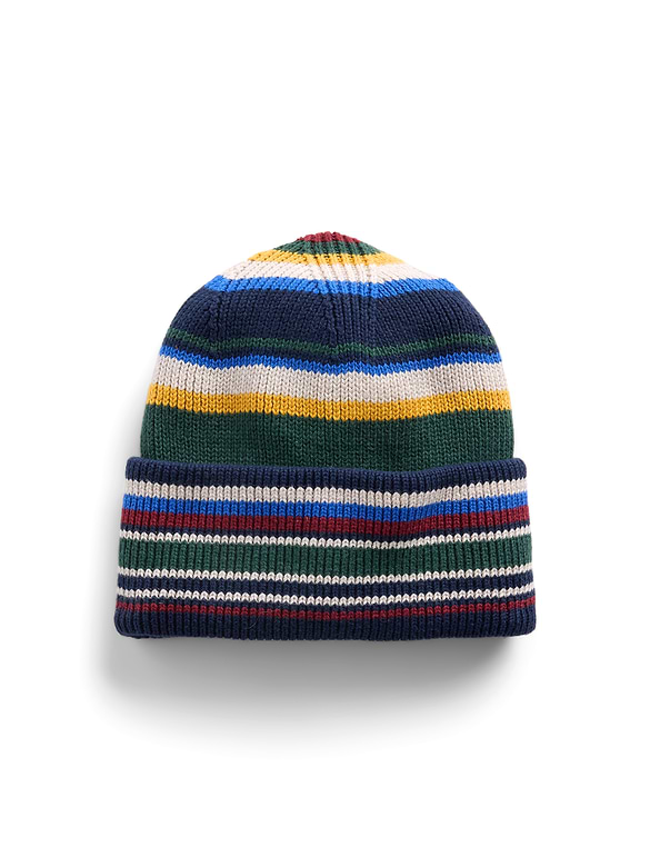 Kids 100% Cotton Happy Stripe Beanie