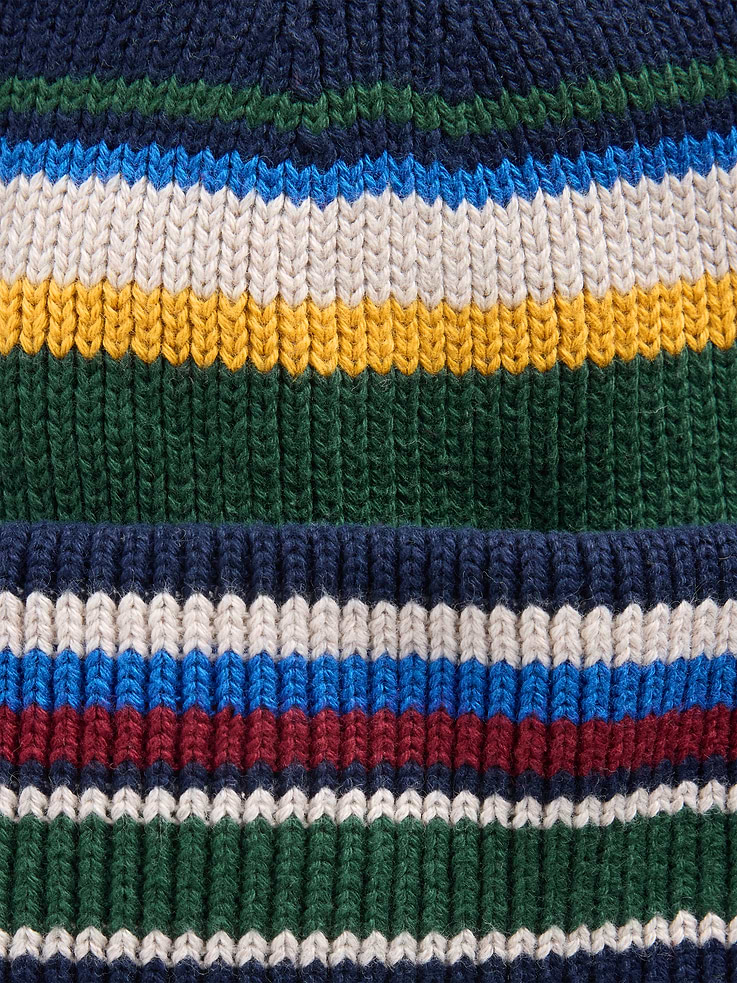 Image 3 of 3, Kids 100% Cotton Happy Stripe Beanie