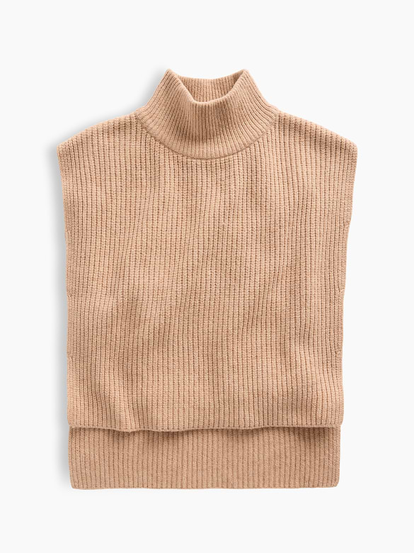 CashSoft Mockneck Sweater Bib