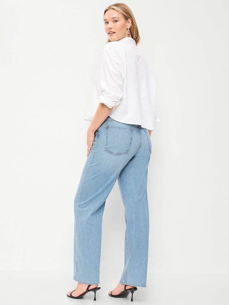 Image 3 of 5, Low-Rise Embellished Loose Jeans