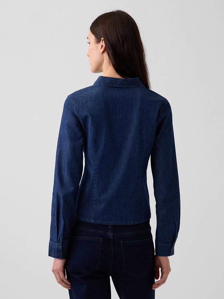 Image 3 of 5, Denim Fitted Shirt