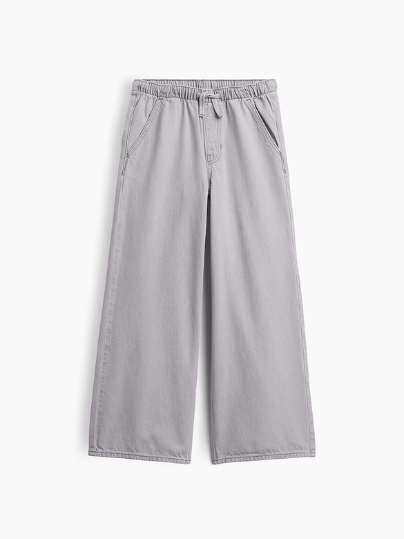 Kids Mid Rise Pull-On Wide-Leg Jeans