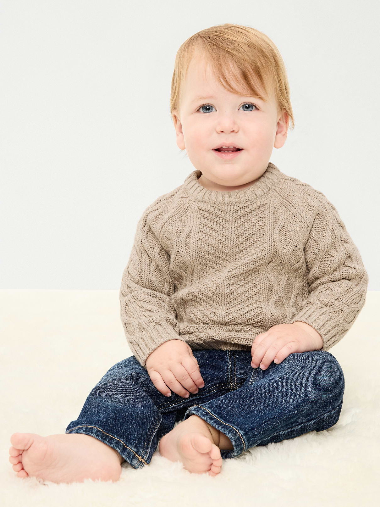 Unisex Cable-Knit Sweater for Baby