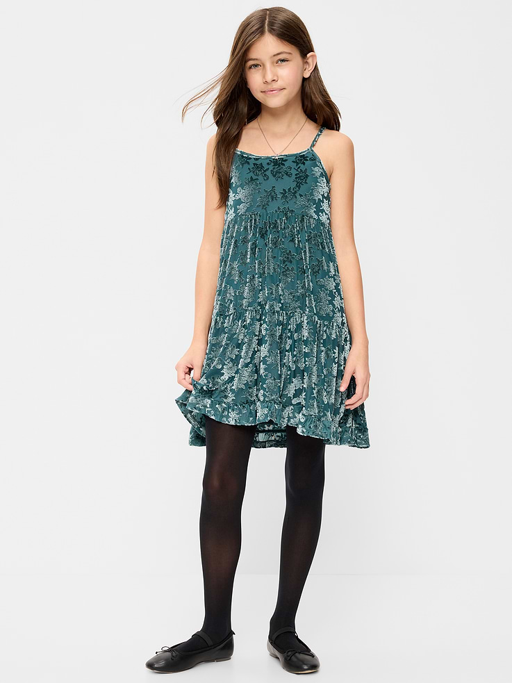 Image 1 of 3, round neckline, adjustable spaghetti straps, tiered skirt, ruffled hem, Product #1183721