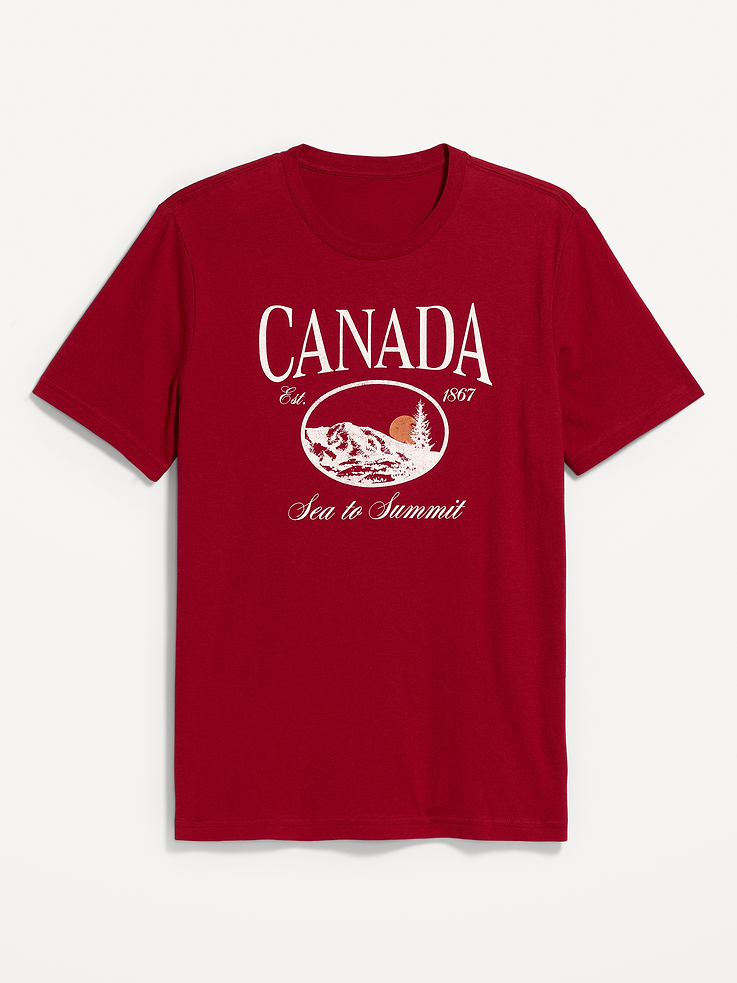 Image 1 of 1, rib-knit crew neck, short sleeves, graphic at front, Product #1183602