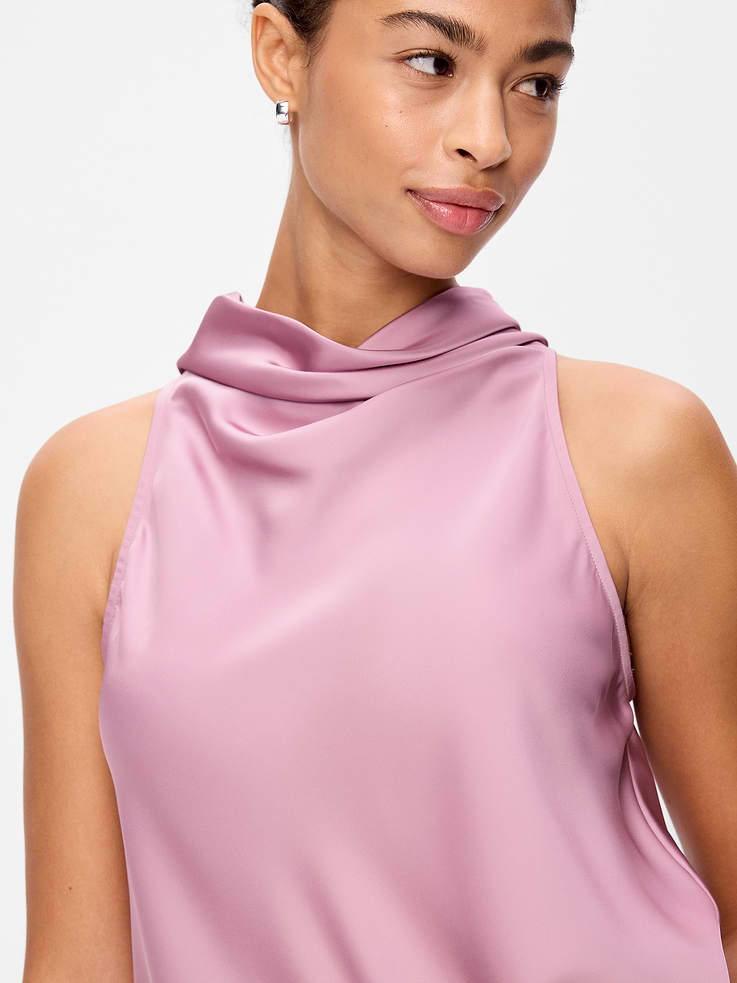 Image 4 de 9, Camisole à col cagoule en satin