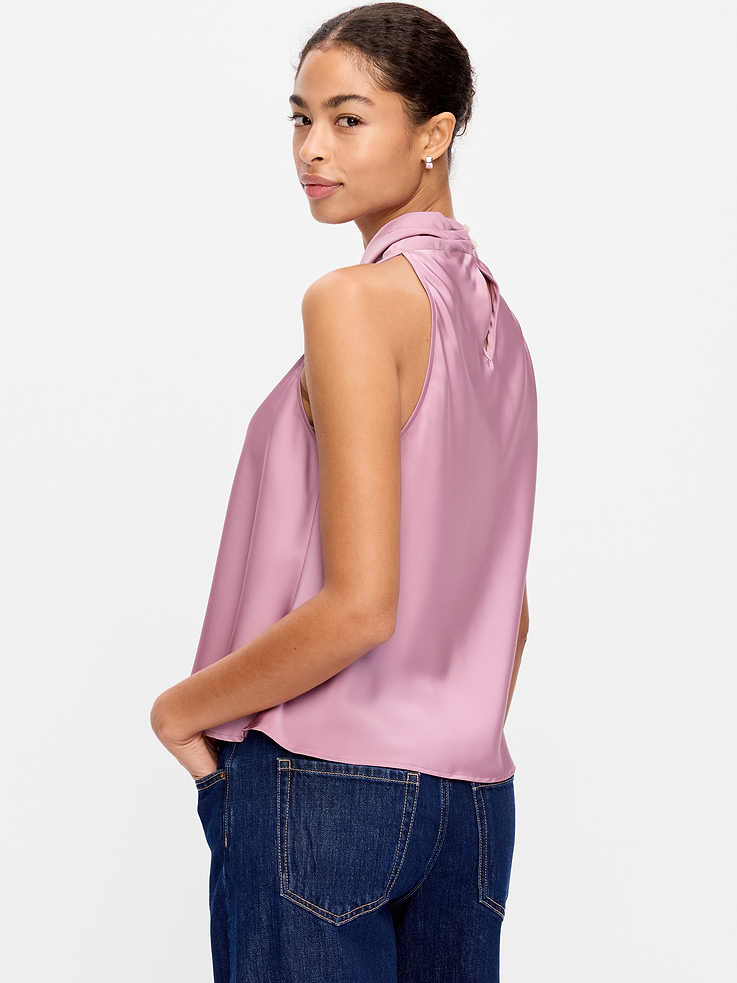 Image 2 de 9, Camisole à col cagoule en satin