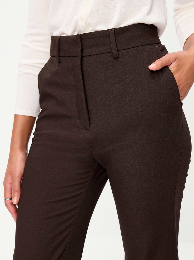 Image 6 of 10, Extra High-Waisted Straight-Leg Twill Pants