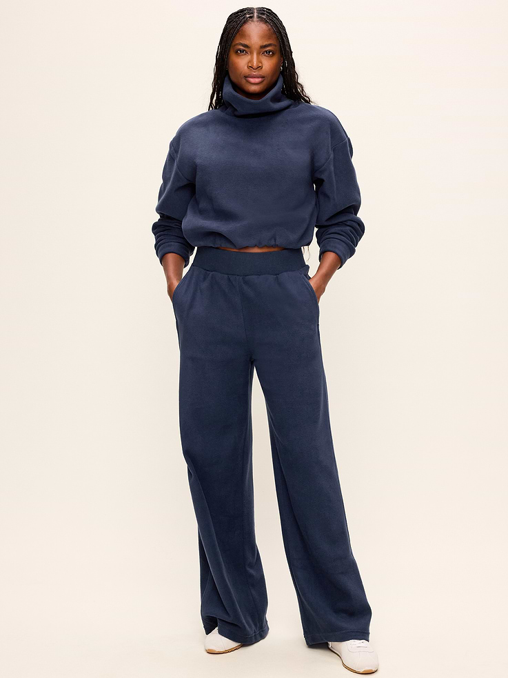Image 2 de 8, Pantalon jambe large en Molleton performance à taille très haute