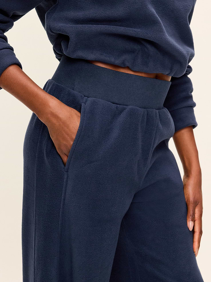 Image 4 de 8, Pantalon jambe large en Molleton performance à taille très haute