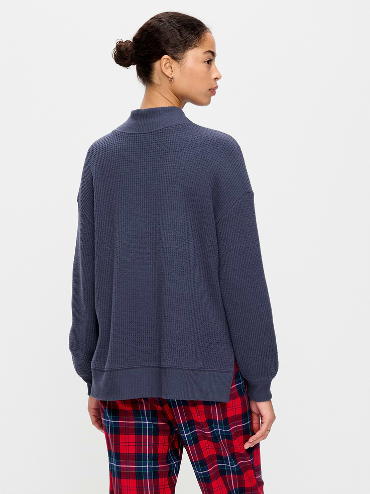 Image 2 of 9, Oversized Mock-Neck Long-Sleeve Top