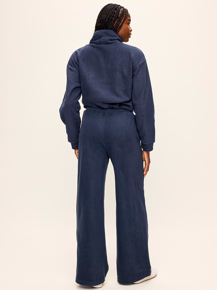 Image 3 de 8, Pantalon jambe large en Molleton performance à taille très haute