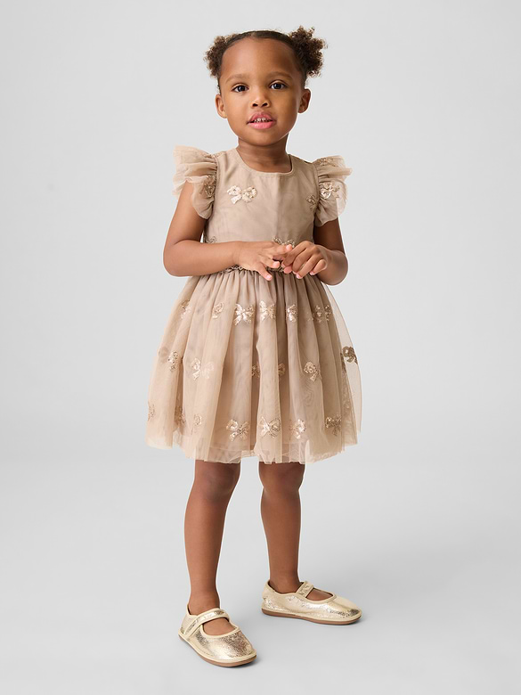 Baby & Toddler Sequin Bow Tulle Dress
