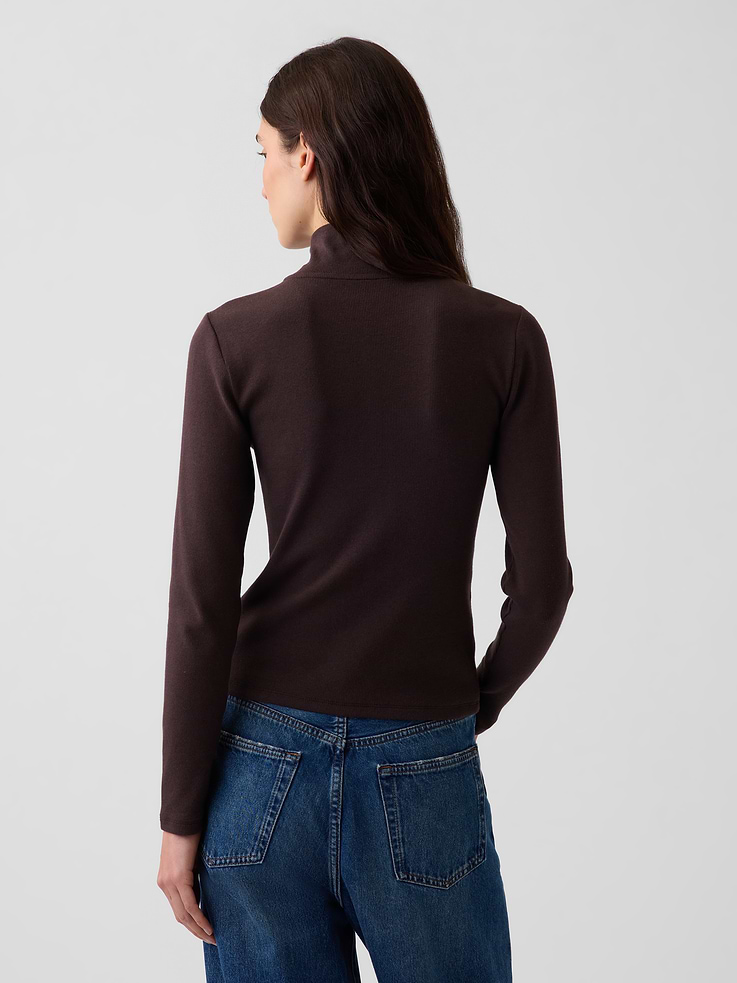 Image 3 of 5, Modern Rib Mockneck Cardigan