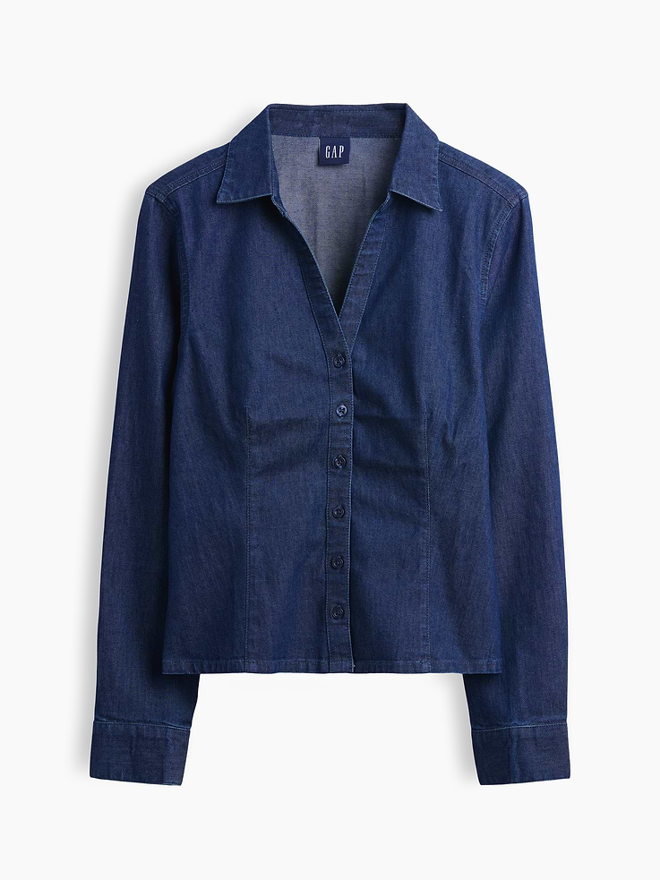 Image 5 of 5, Denim Fitted Shirt