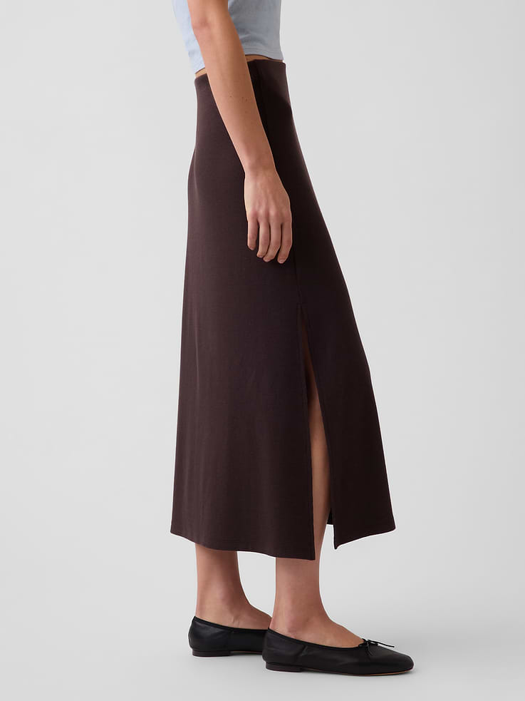 Image 3 of 5, Modern Rib Easy Maxi Skirt