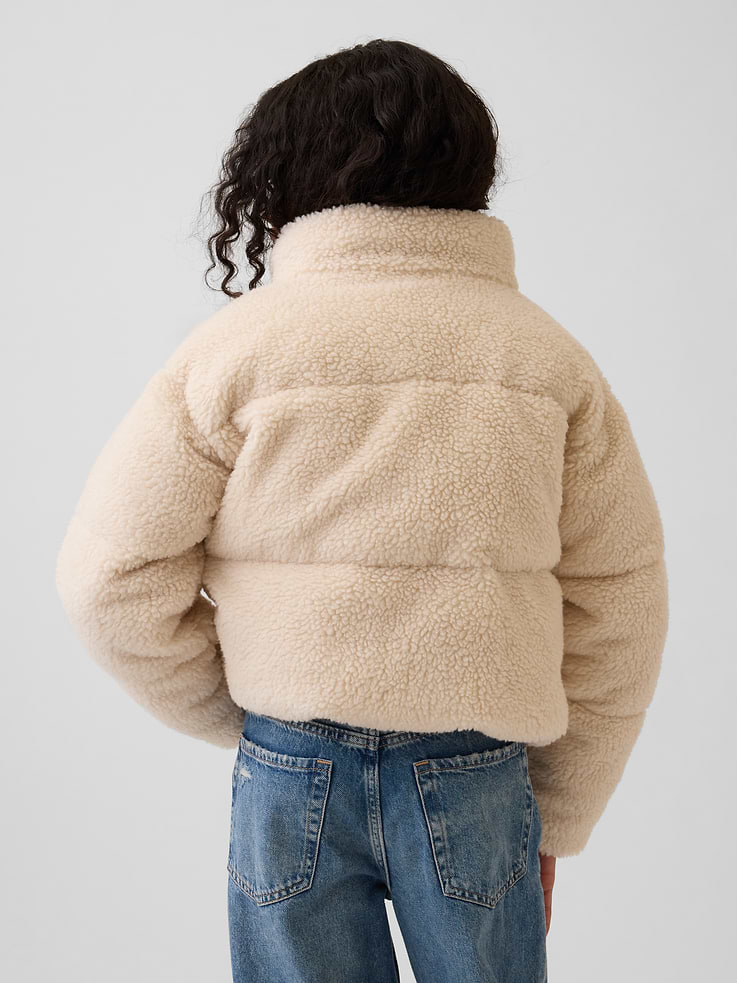 Image 3 of 5, Kids Recycled Mockneck Puffer Jacket