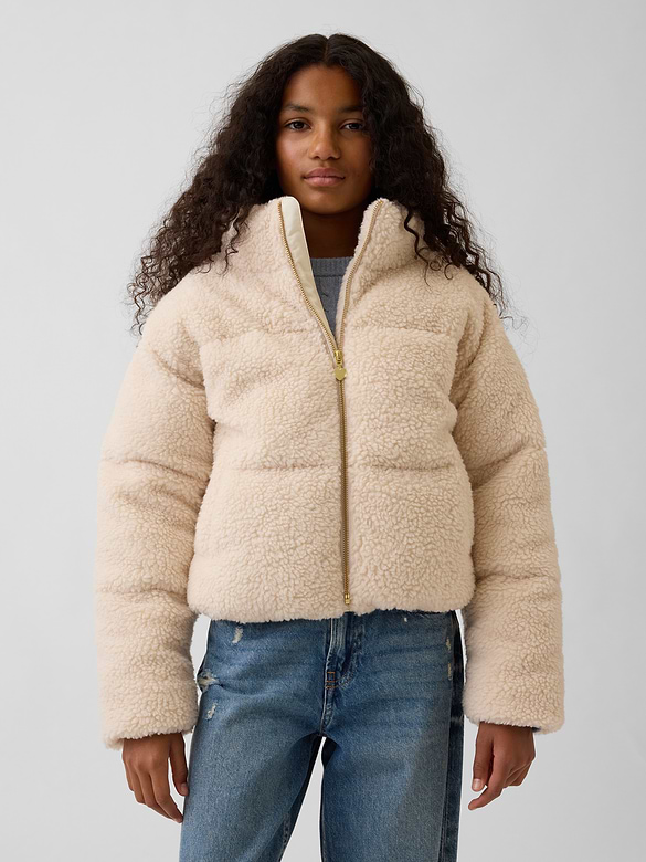 Kids Recycled Mockneck Puffer Jacket