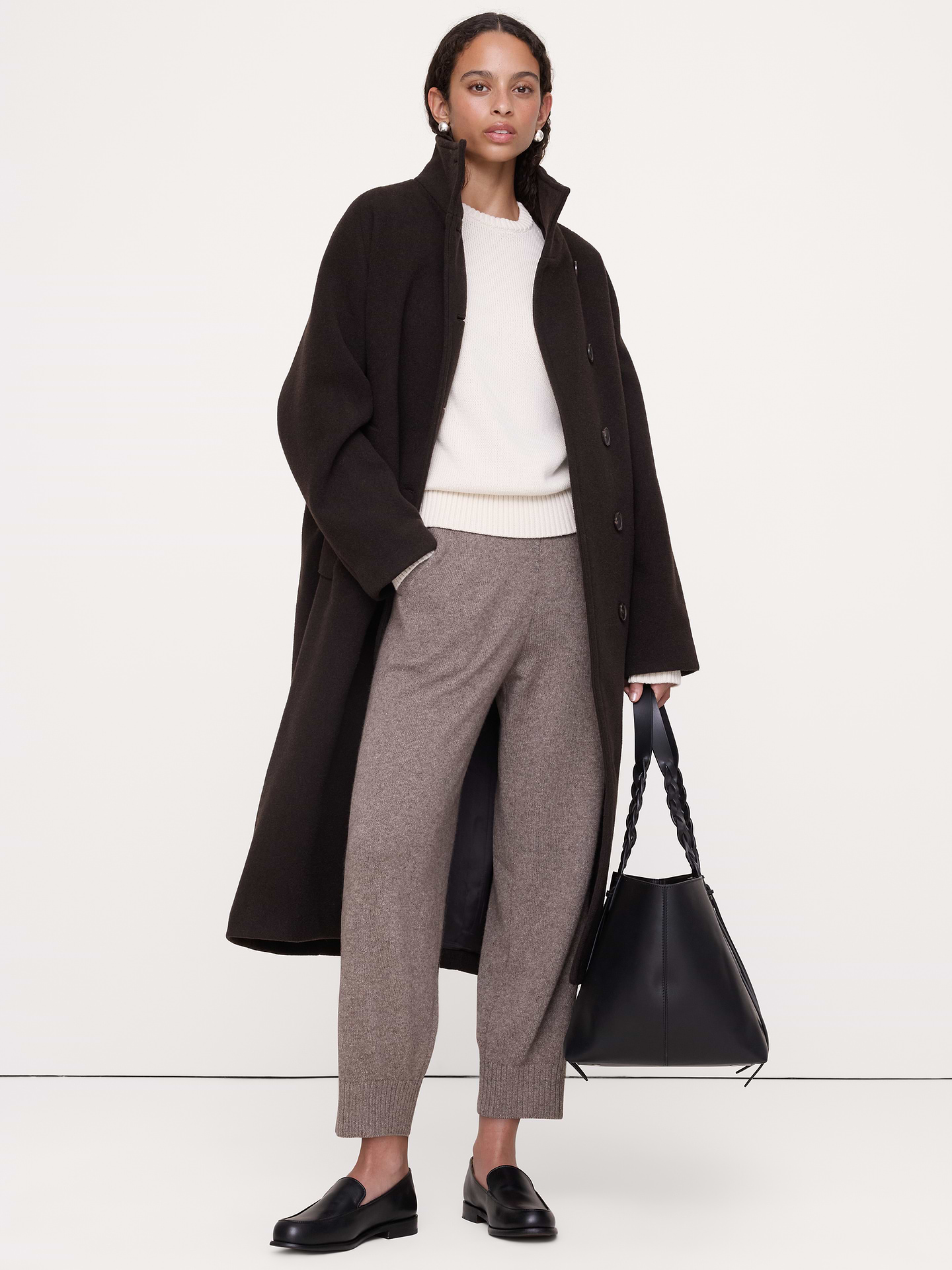 Image 5 of 8, Merino-Cotton Barrel Sweater Pant