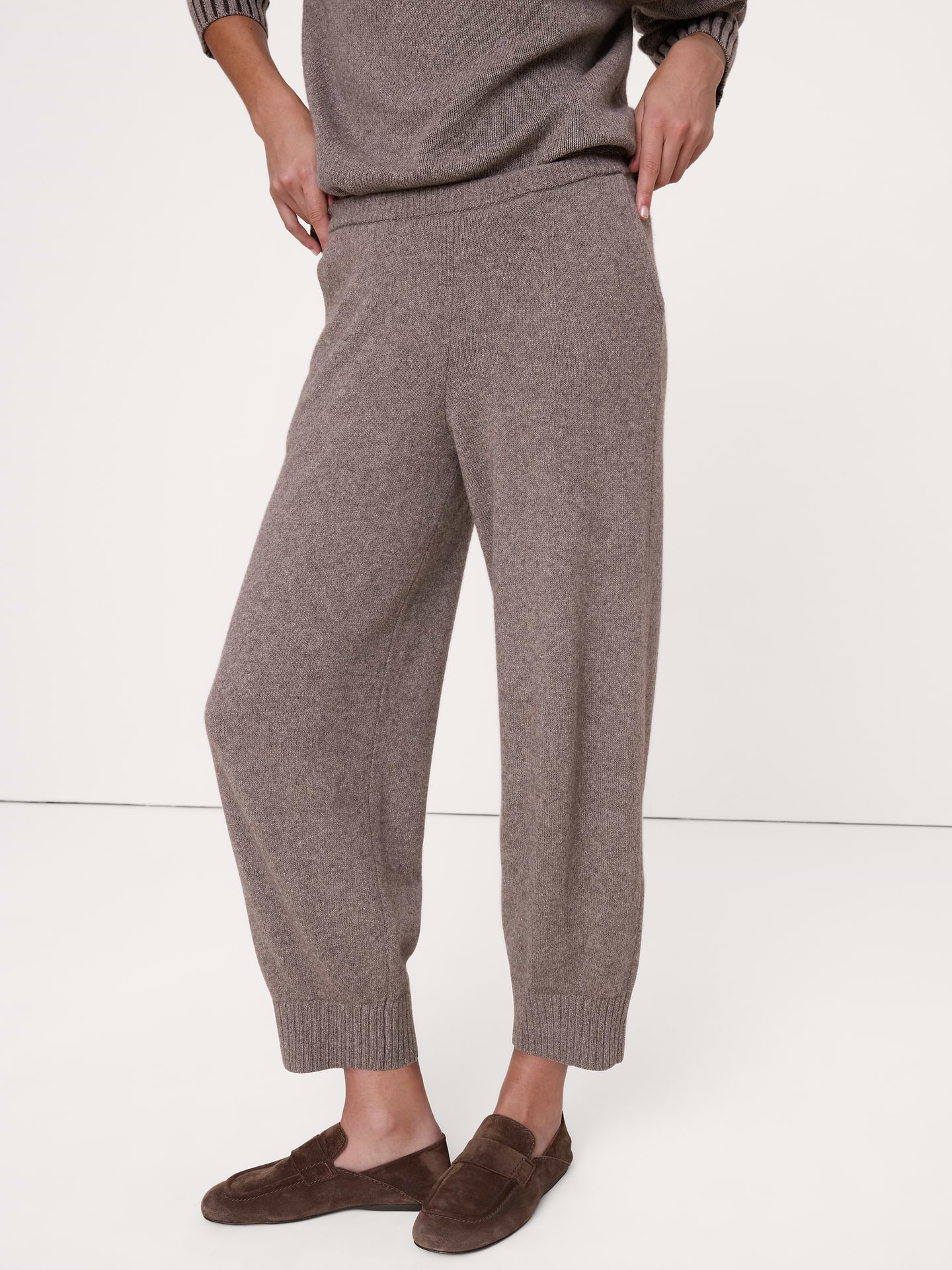 Image 7 of 8, Merino-Cotton Barrel Sweater Pant