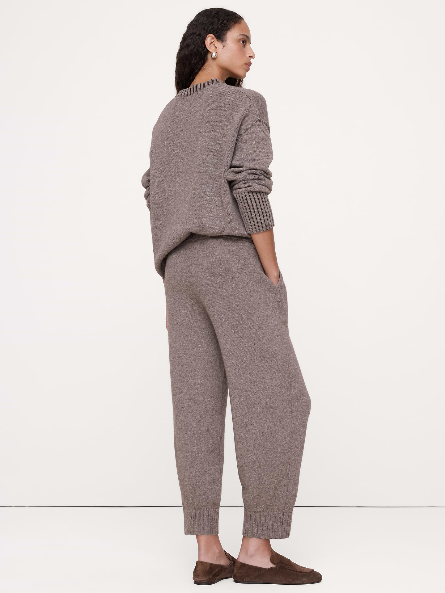 Image 6 of 8, Merino-Cotton Barrel Sweater Pant
