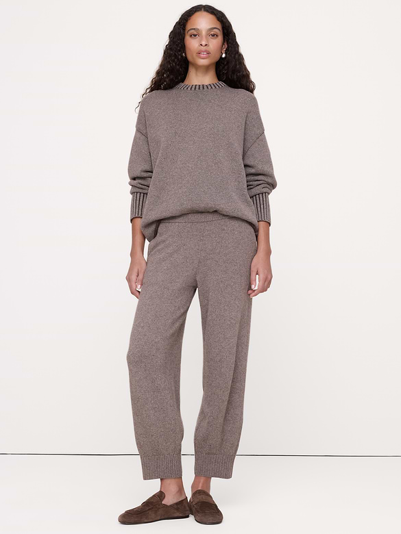 Merino-Cotton Barrel Sweater Pant