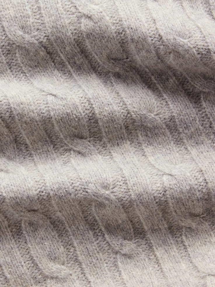 Image 4 of 5, CashSoft Cable-Knit Zip Cardigan